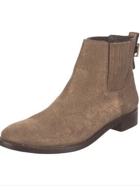 Tory Burch Wade ankle boots in bronze gold shimmer suede Size 8.5